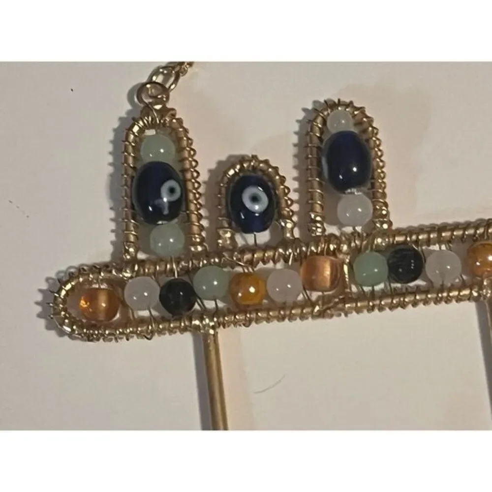 Earthbound Key Holder‎ Hooks Wall Hanger With Evil Eye Beads And More
